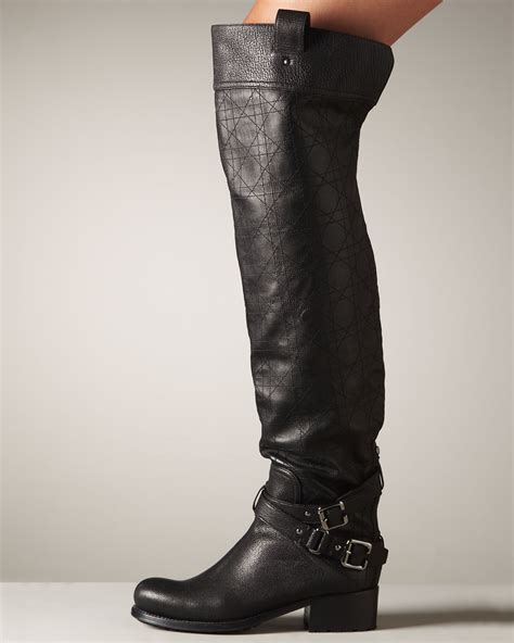 dior over the knee biker boots|Dior black technical boots.